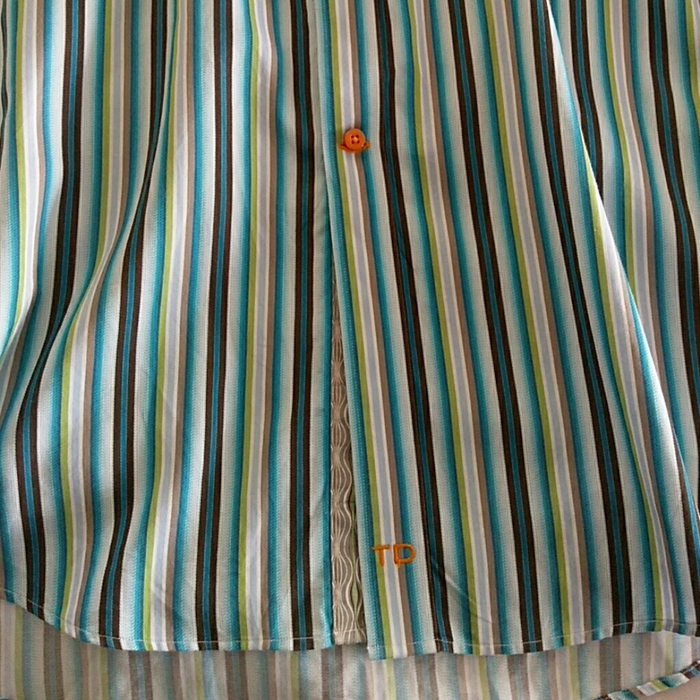 Thomas Dean Striped shirt with contrast cuff - Picture 4 of 6